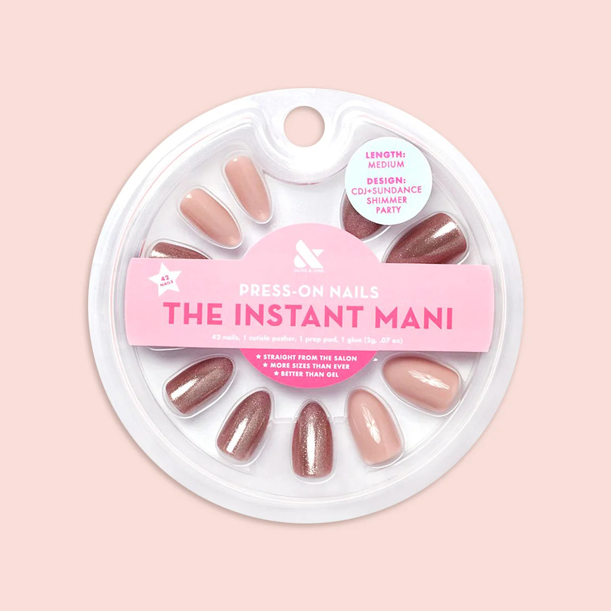 CDJ + Sundance Shimmer Accent Nail - Press-On | Medium | Almond | Olive & June