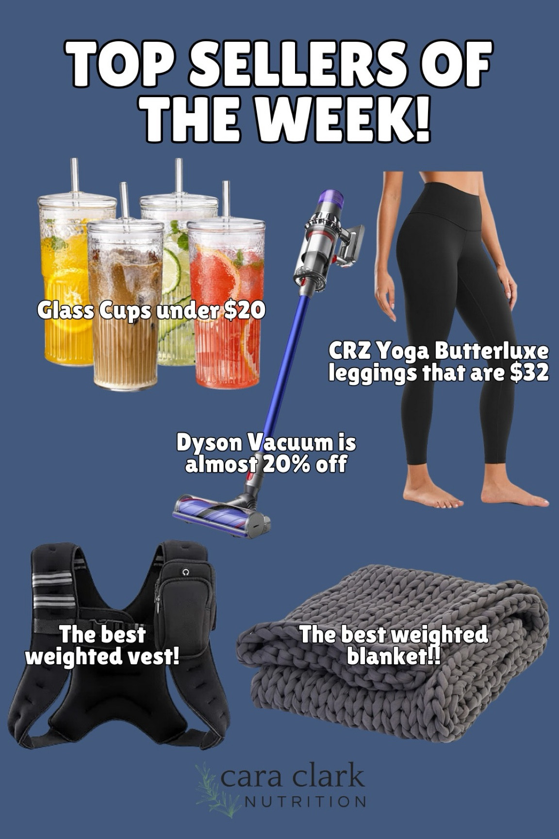 Top sellers of the week from Cara Clark Nutrition! From glass tumblers to butter soft leggings, I have you covered!

#LTKGiftGuide #LTKActive #LTKFitness