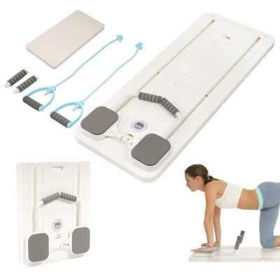 Fitvids 5 in 1 Pilates Reformer Board Set, White – Home Gym Exercise Equipment and Core Balance Trainer with Resistance Bands and Sliders | Target