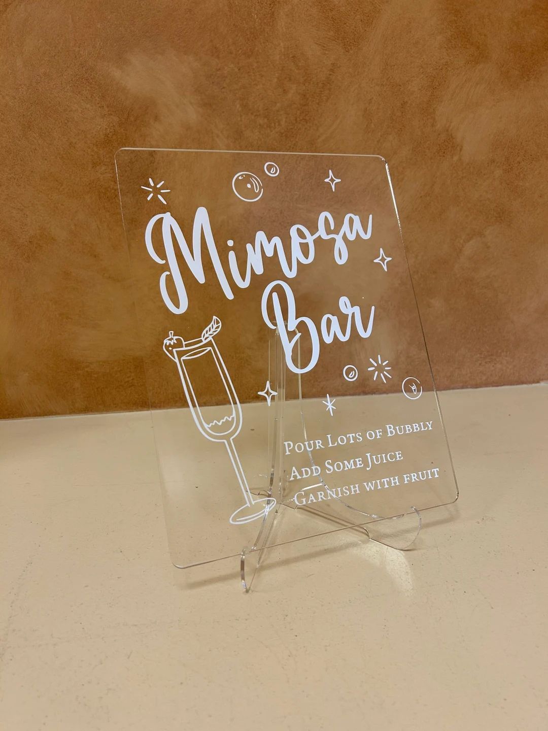 Mimosa Bar Sign / Custom Mimosa Bar Table Top Sign / Acrylic - Etsy | Etsy (US)