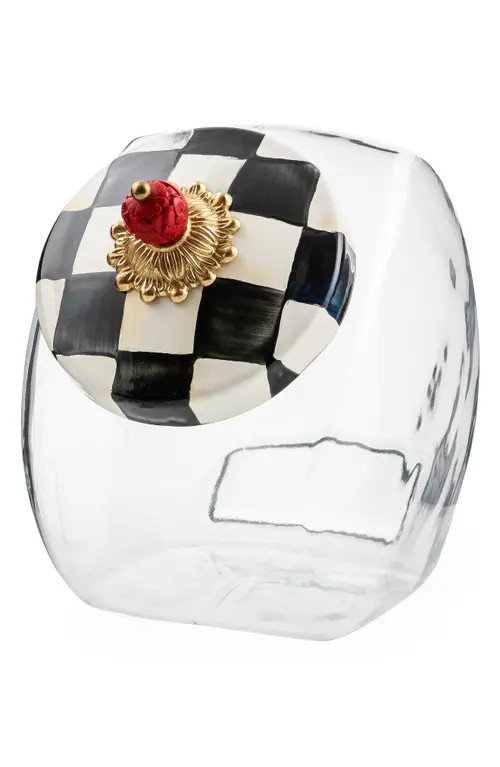 MACKENZIE CHILDS Cookie Jar with Courtly Check Lid in Black/White at Nordstrom | Nordstrom