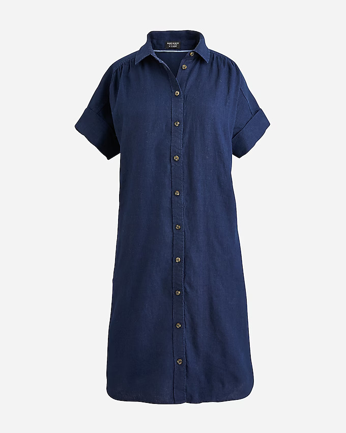 Relaxed-fit short-sleeve Baird McNutt Irish linen shirtdress | J. Crew US