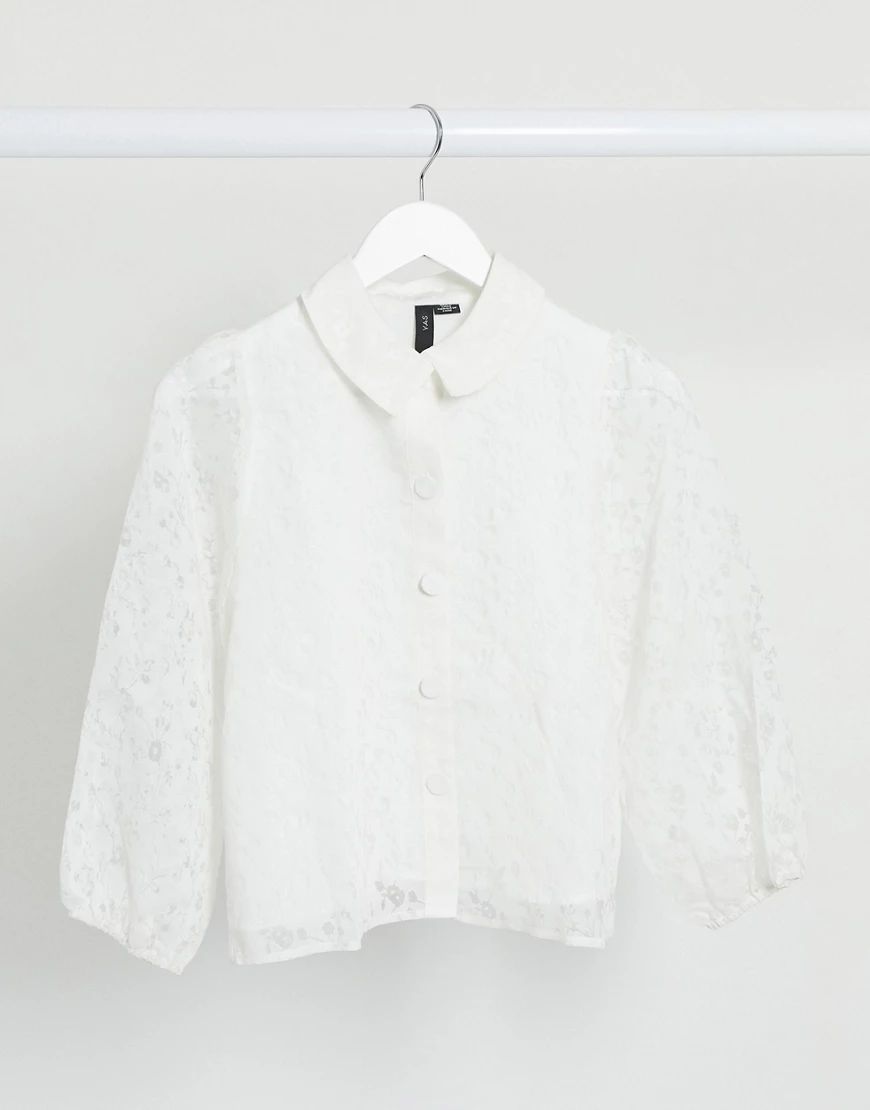 Y.A.S boxy lace shirt in white | ASOS (Global)