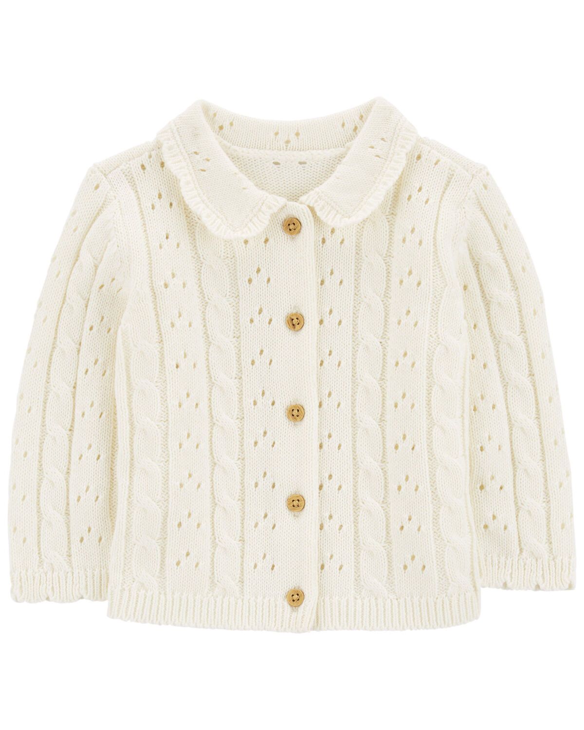 Cream Baby Pointelle Button-Front Sweater Knit Cardigan | carters.com | Carter's