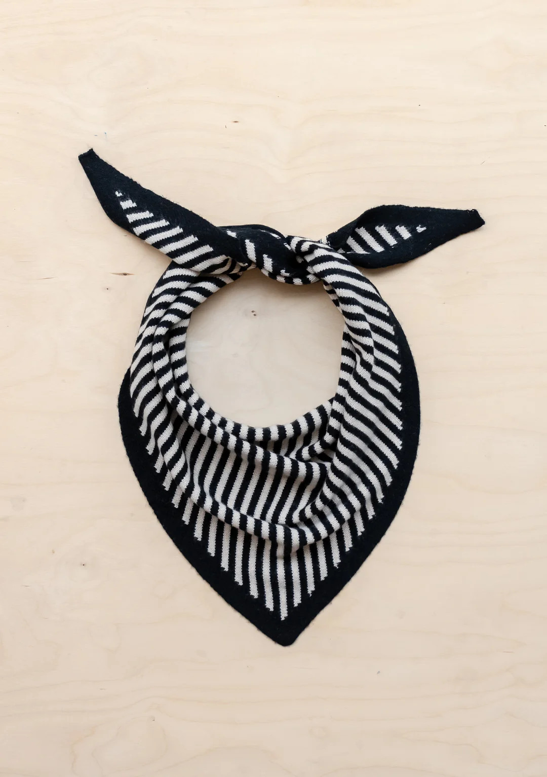 Merino Triangle Scarf in Black Stripe | The Tartan Blanket Co.