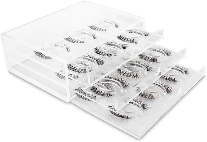 New Clear Acrylic False Eyelash Organizer 18 Pairs Set Of 3 Layers (1 Box) GICCA Durable Makeup B... | Amazon (US)