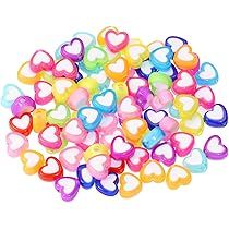 Tupalizy 100PCS Small Heart Beads Charms 7mm Acrylic Spacer Beads for Jewelry Making Bracelets Ea... | Amazon (US)