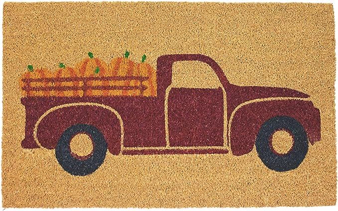 Avera Products | Pumpkin Truck, Natural Coir Fiber Doormat, Anti-Slip Rubber Mat Back | Amazon (US)