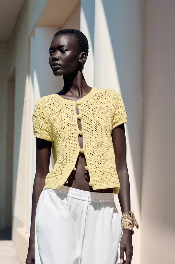 CROCHET KNIT TOP | Zara US