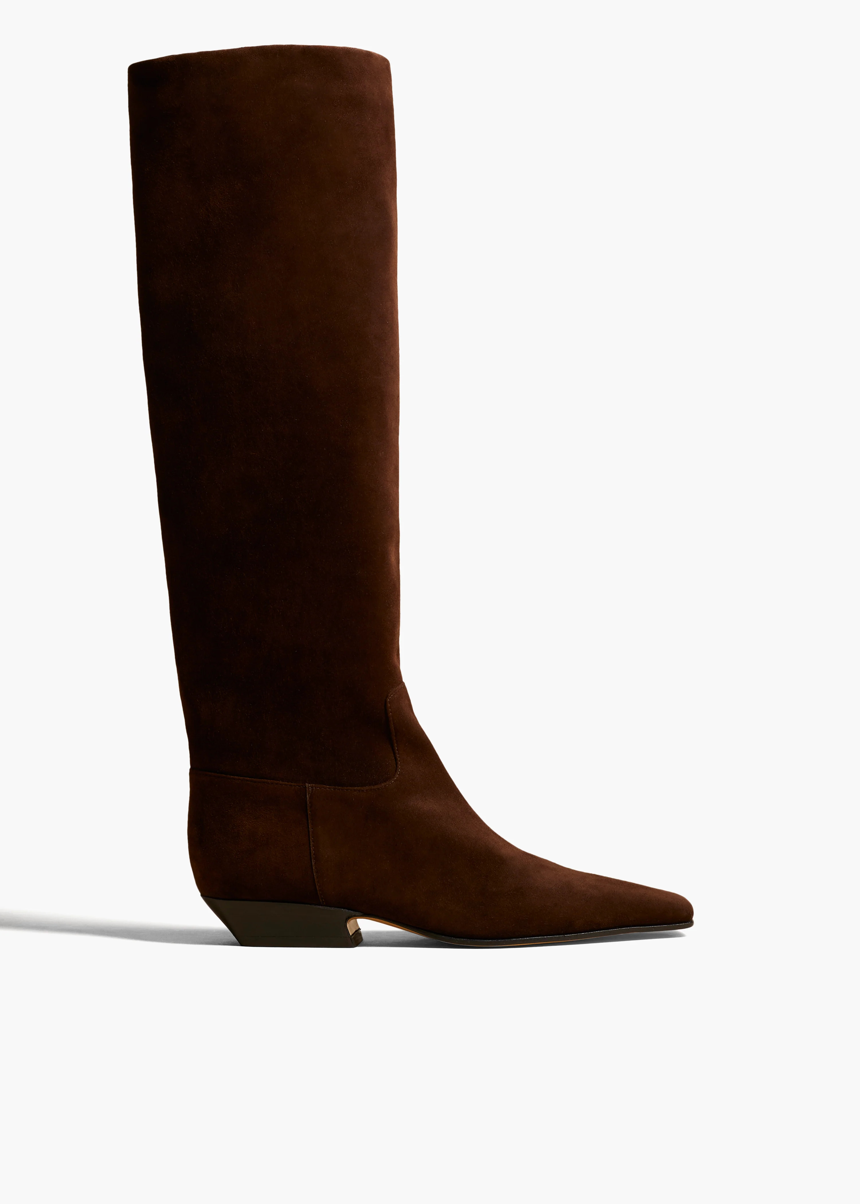 Marfa Knee-High Boot in Coffee Suede | Khaite