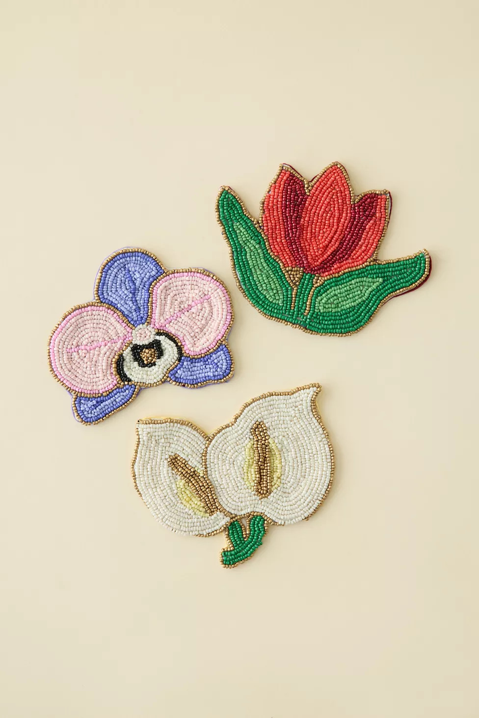 Flower Shaped Beaded Coaster Set | Urban Outfitters (US and RoW)