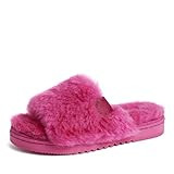 Dearfoams Women's Fireside Cairns Shearling Easy on/Off Slide Sandal Slipper | Amazon (US)