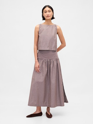 Poplin Drop-Waist Maxi Skirt | Gap (CA)