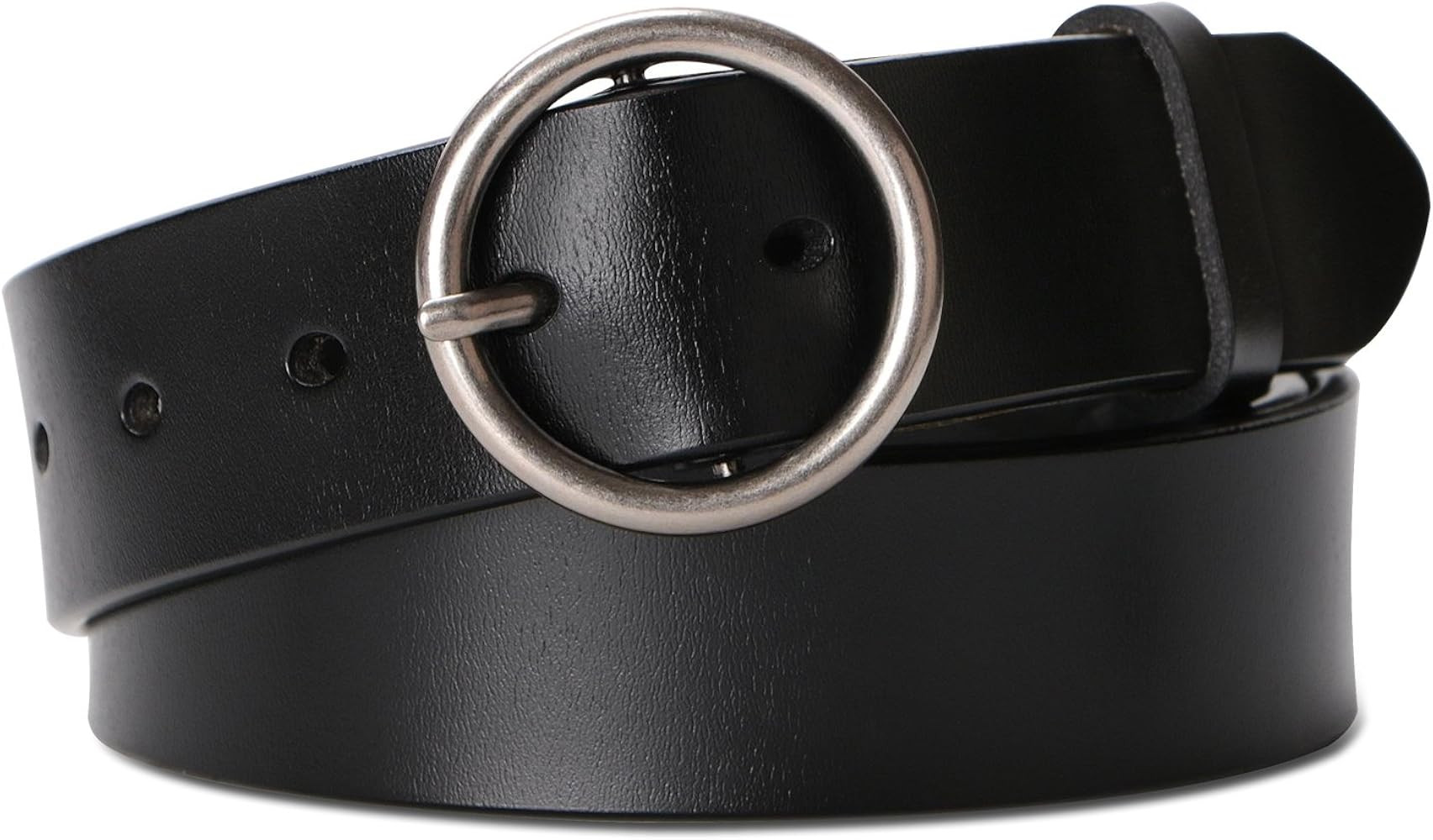 SUOSDEY Fashion Women Leather Belt for Dresses Jeans Pants With Classic Round Buckle | Amazon (US)