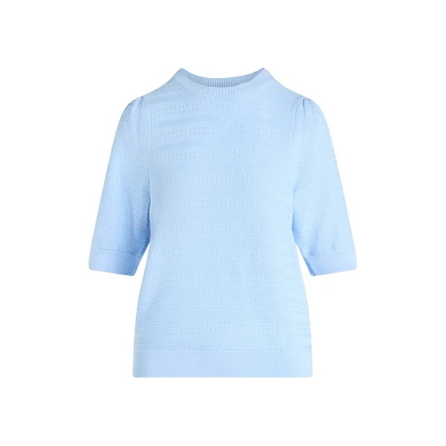 Free Assembly Women’s and Women's Plus Textured Sweater Tee with Puff Sleeves, Lightweight, Siz... | Walmart (US)