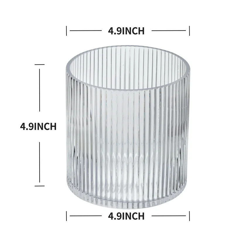 Better Homes & Gardens Clear Glass Ribbed Hurricane Candleholder, 5", Medium | Walmart (US)