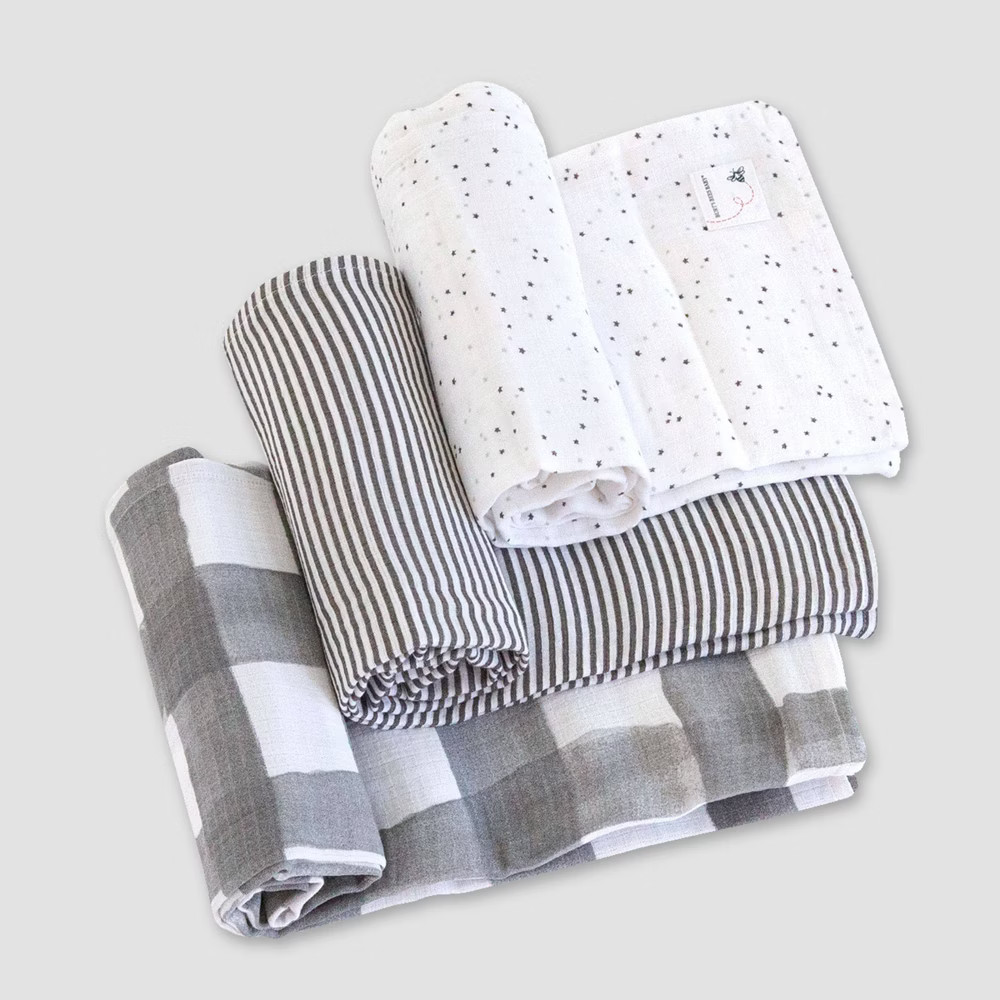Burt's Bees Baby® Woven Organic Cotton Muslin Blankets - 3pk Starry Eye | Target
