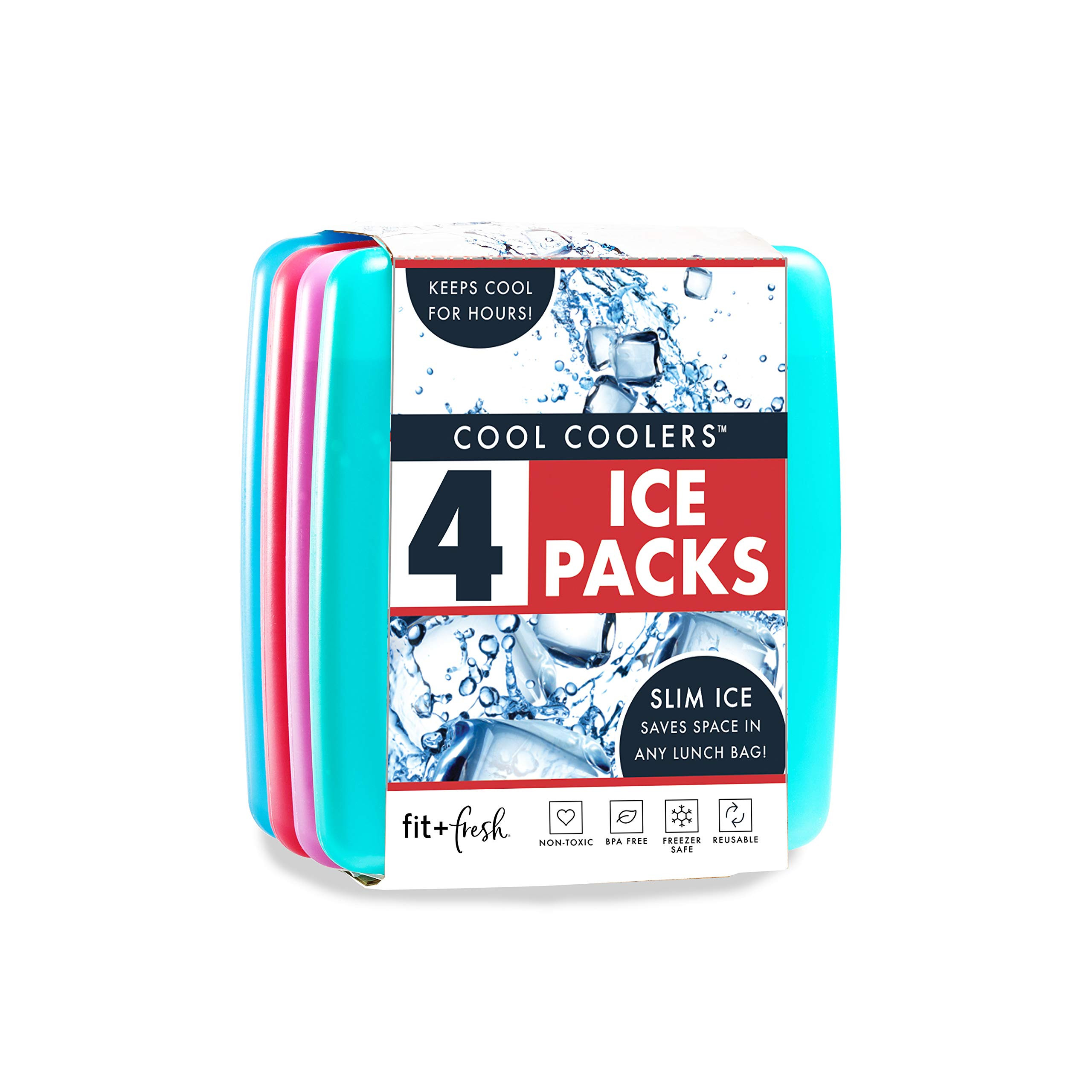 Cool Coolers by Fit + Fresh, Reusable & Long-Lasting Slim Ice Packs, Cold Packs for Lunch Boxes, Ice Packs for Lunch Bags | Amazon (US)