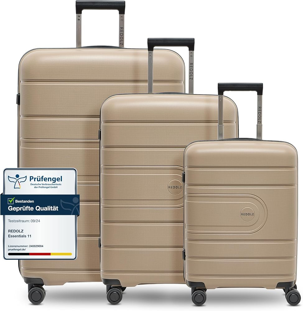 REDOLZ Hartschalen Koffer-Set 3-teilig | aus hochwertigem, leichtem Polypropylen | 4 Doppelrollen... | Amazon (DE)