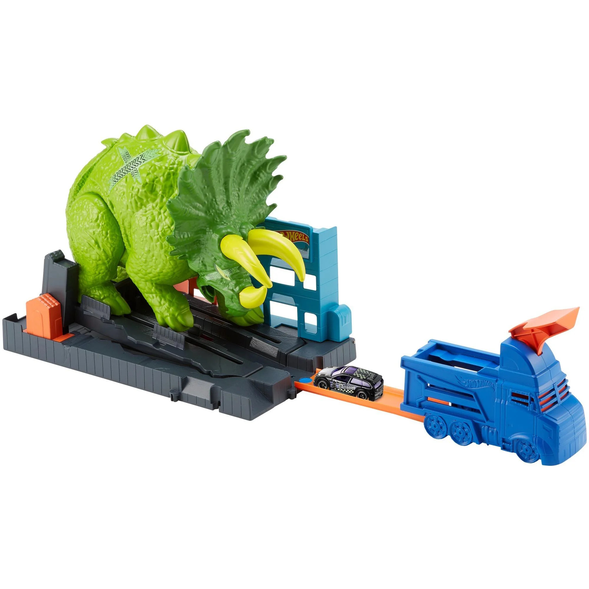 Hot Wheels Smashin' Triceratops Destructive Dino Playset | Walmart (US)