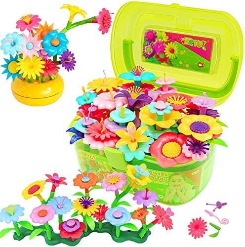 VERTOY Flower Garden Building Toy Set for 3, 4, 5, 6 Year Old Girls, STEM Educational Activity To... | Amazon (US)