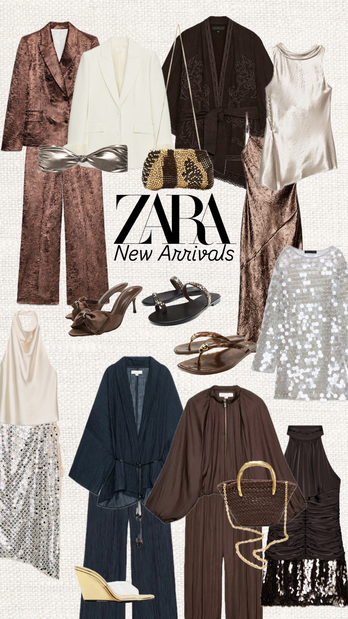 ZARA just dropped and the vibe is giving rich textures, soft glam and elevated vacation-to-evening pieces 🤎✨ 

Like this post to save it to your favourite folder and come back later to shop.

✨ Zara new arrivals, satin blazer, chocolate brown outfit, kimono set, sequin dress, metallic skirt, vacation outfit, evening look, bronze fashion, espresso tones, chic summer style, resort wear, luxury inspired fashion, elevated basics, neutral outfits, satin top, statement sandals, trendy Zara pieces, fashion finds, capsule wardrobe

#LTKWorkwear #LTKBump #LTKSeasonal