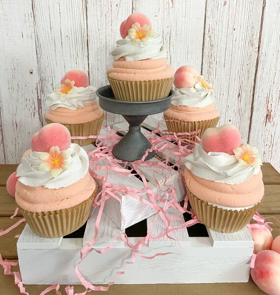 Faux PEACHES & CREAM CUPCAKE  Fake Peach Standard Cupcake  | Etsy | Etsy (US)