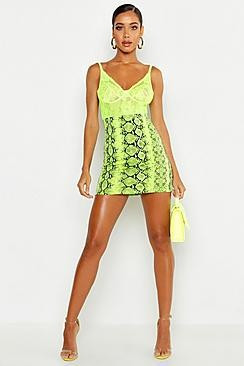 Neon Snake Mini Skirt | Boohoo.com (US & CA)