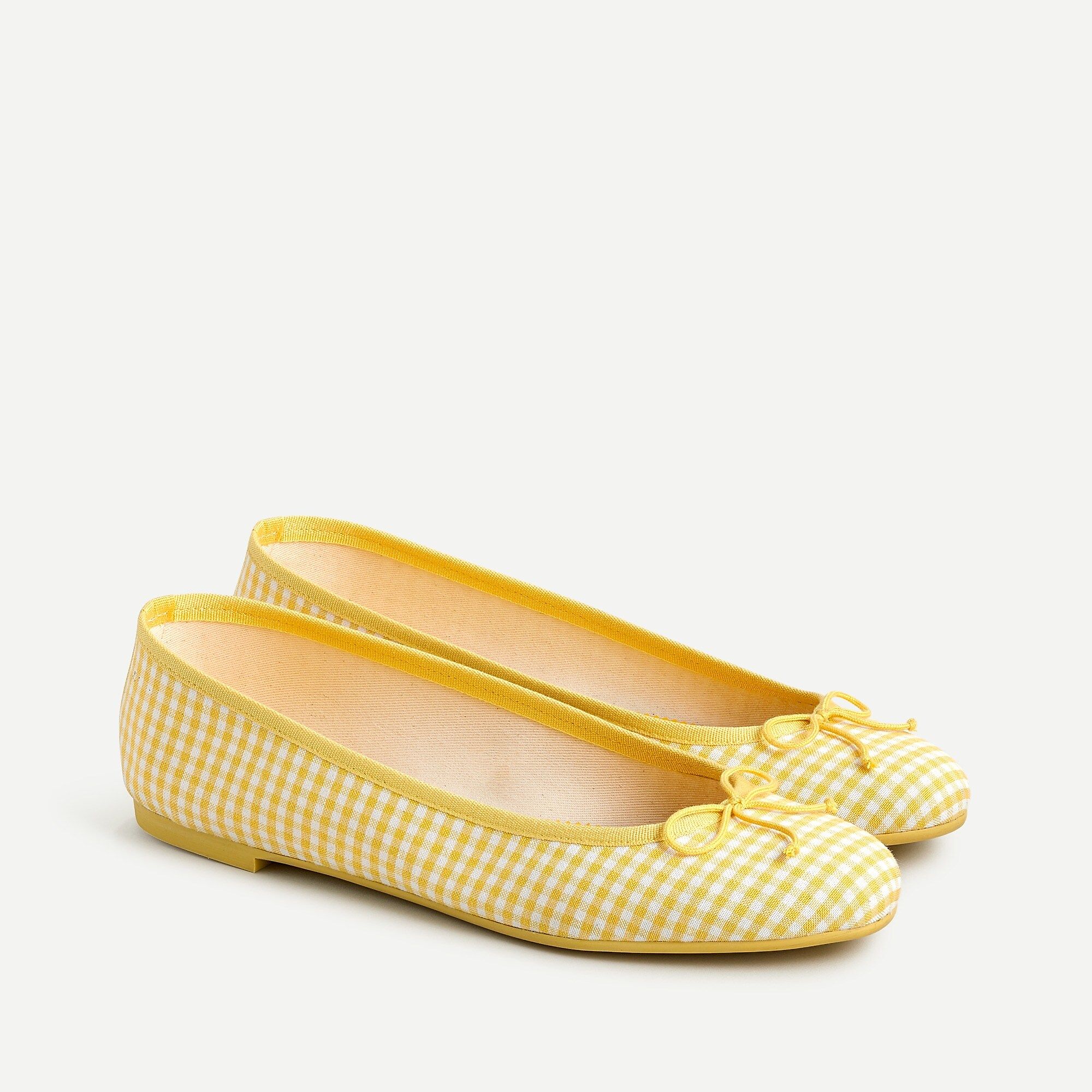 Classic unstructured ballet flats in gingham | J.Crew US