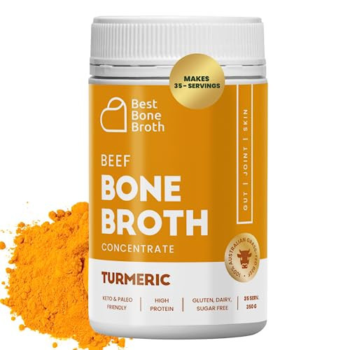 Beef Bone Broth Concentrate with Turmeric | Help Improve Joints, Skin, & Gut | Liquid Collagen Amino Acids | Keto, High Protein, Gluten Free | Made from Grass-Fed Beef - 35 Servings / 8.7 liters | Amazon (UK)