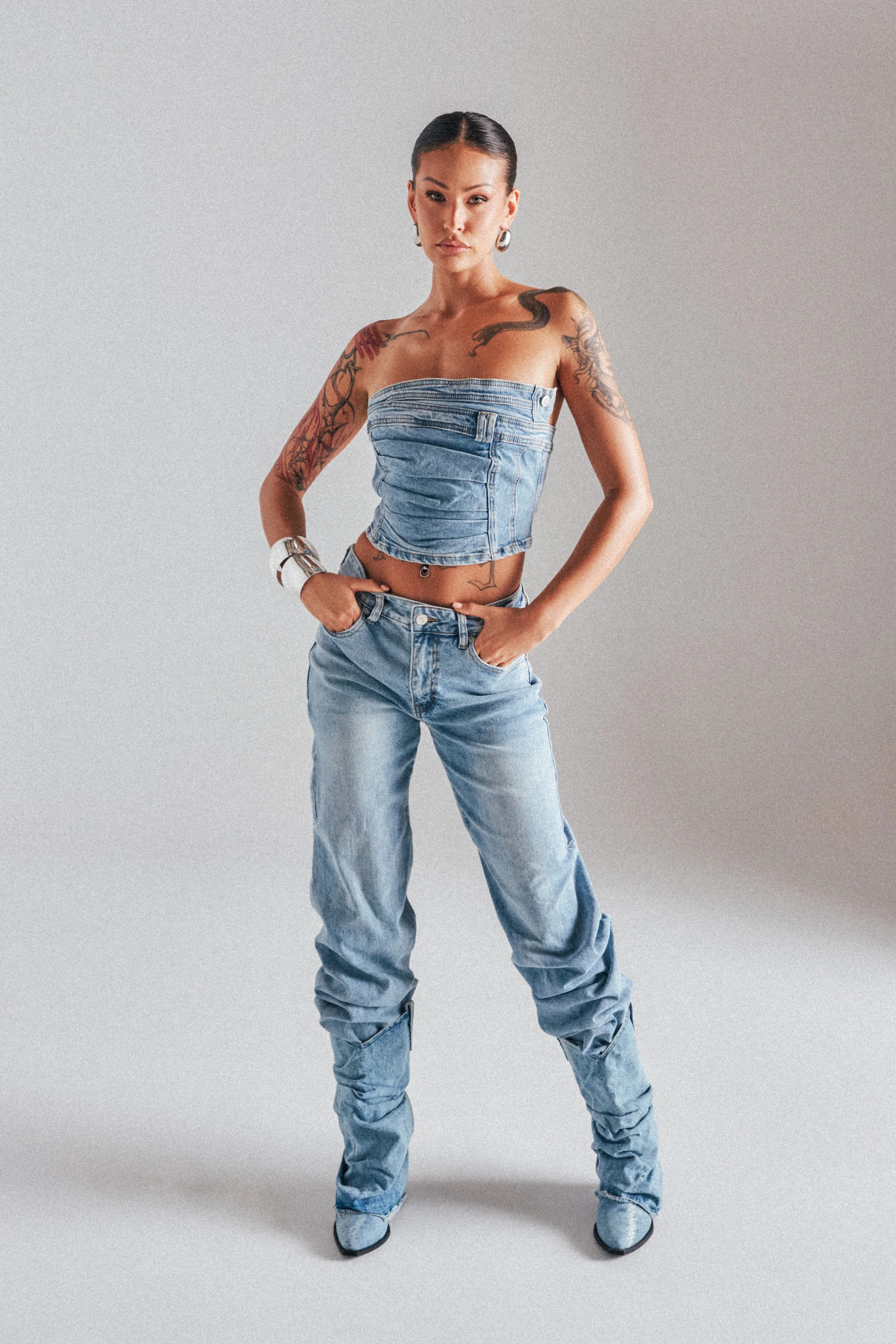 ON YOUR MIND DENIM CORSET | AKIRA