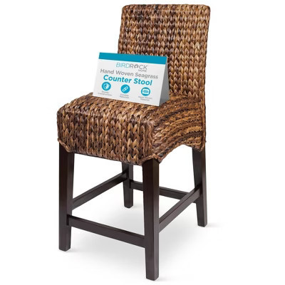 BirdRock Home Seagrass Counter Stool - Counter Height - Espresso | Target