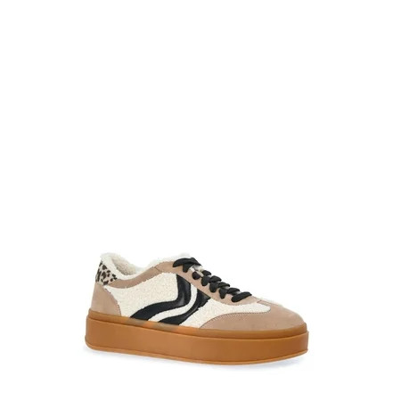 Madden NYC Women s Faux Shearling Platform Sneakers | Walmart (US)