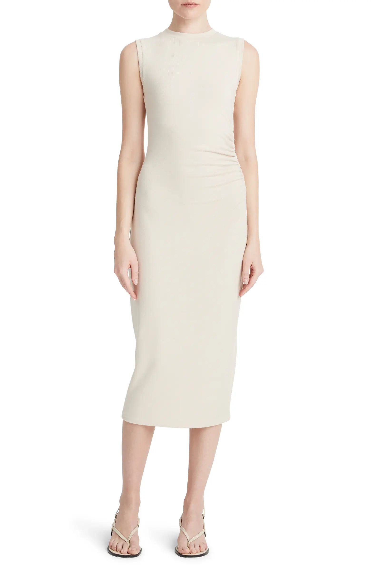 Side Ruched Sleeveless Knit Midi Dress | Nordstrom
