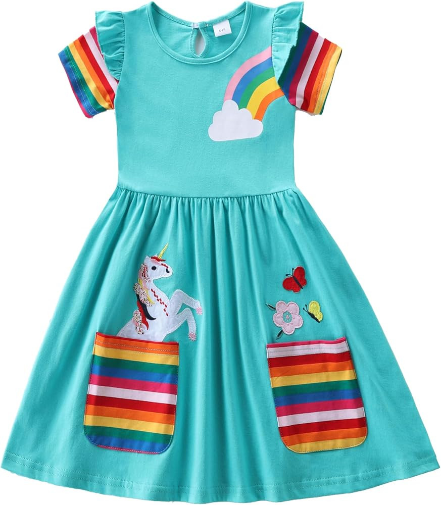 My Little Pony Dress Colorful Striped Cartoon Girls Dress | Amazon (US)
