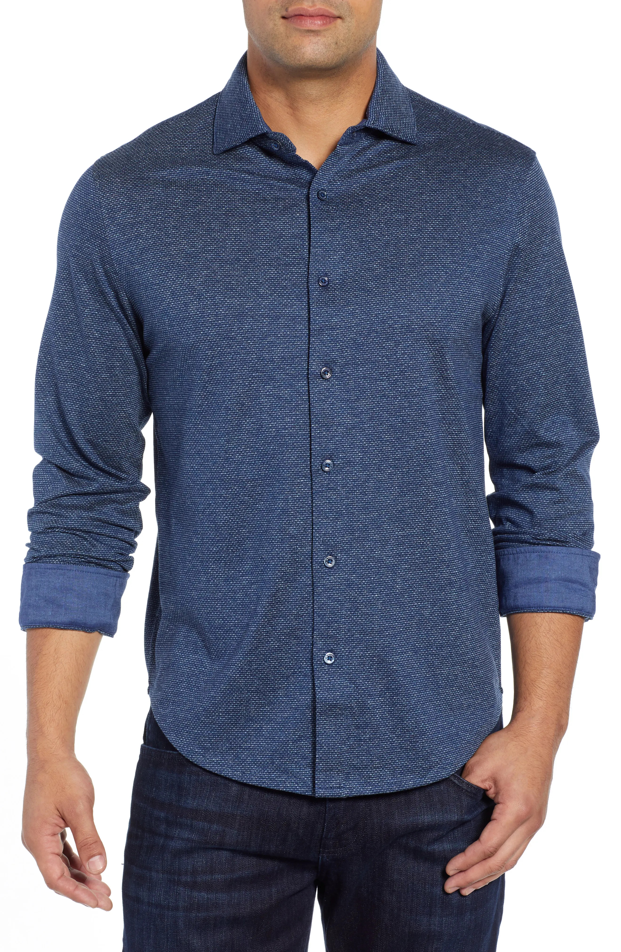 Bugatchi Solid Long Sleeve Shaped Fit Shirt at Nordstrom Rack | Nordstrom Rack