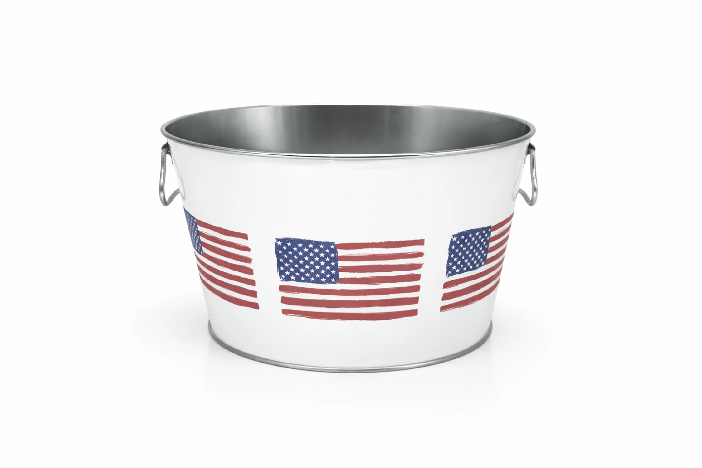 Large White Party Tub, Flag, Metal, 14.5 Inch, by Behrens - Walmart.com | Walmart (US)