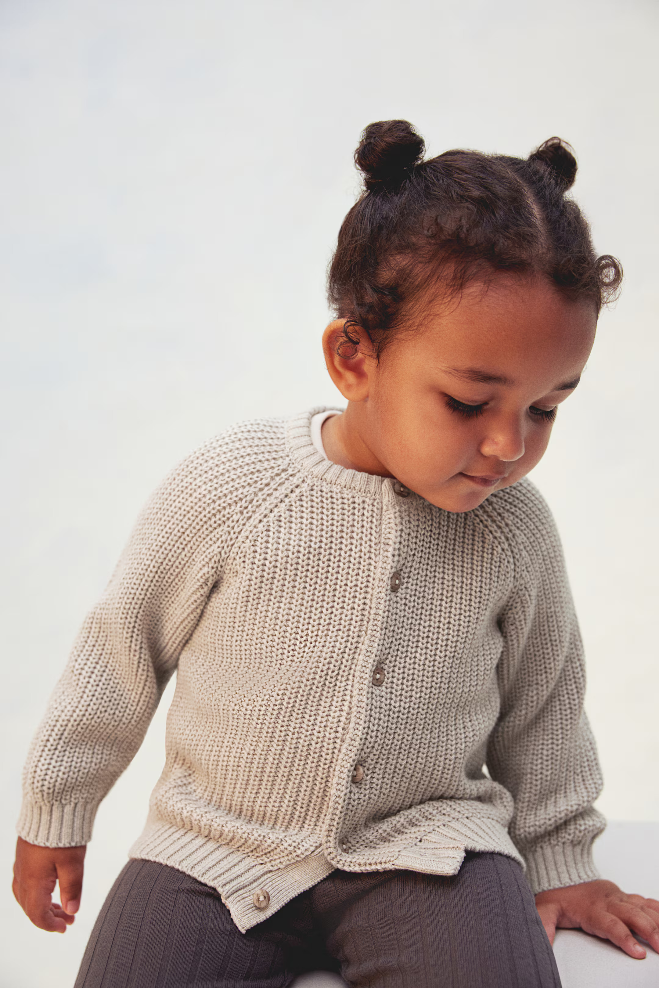 Patent-Knit Cotton Cardigan - Beige - Kids | H&M US | H&M (US + CA)