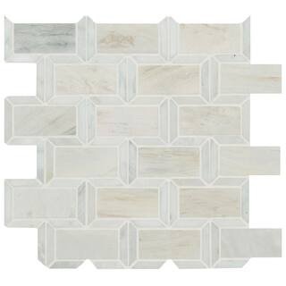 Angora Framework 12 in. x 12 in. Polished Marble Floor and Wall Tile (10 sq. ft./Case) | The Home Depot