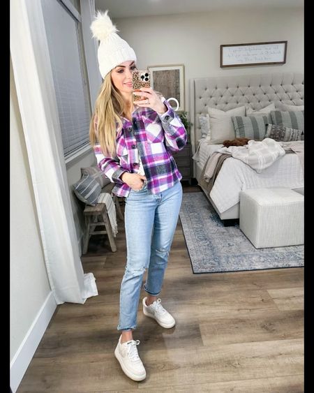 Cutest cropped shacket wearing size small

My white tee is part of a 2 pack on Amazon size small

My high waist jeans are an Amazon fashion find wearing size 26

My Nike Air Force one are on sale I sized down a half size 



#LTKunder50 #LTKshoecrush #LTKsalealert