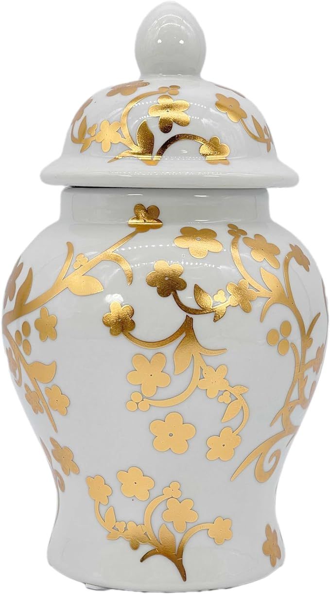 Galt International 8" Home Decor Ceramic Ginger Jar with Lid - Tea Storage, Decorative Centerpiec... | Amazon (US)