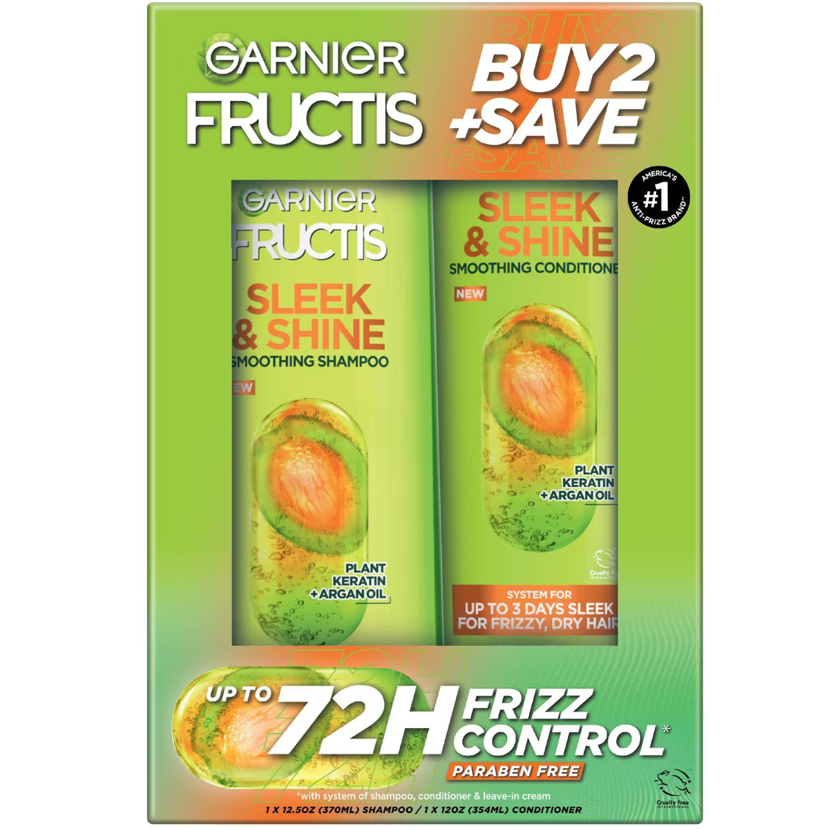 Garnier Fructis Active Fruit Protein Sleek & Shine Shampoo & Conditioner Twin Pack - 24.5 fl oz | Target
