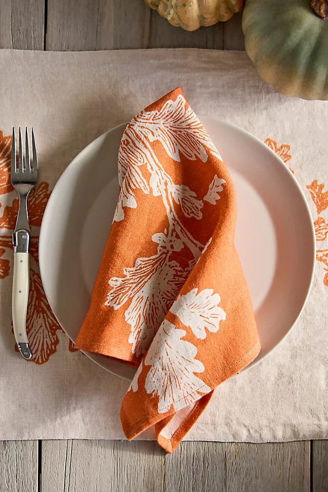 Oak Vine Linen Napkins, Set of 2 | Anthropologie (US)