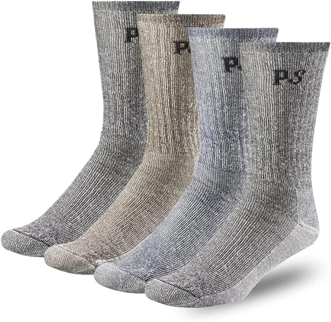 People Socks Men's Women's Merino wool crew socks 4 pairs 71% premium with Arch support Made in U... | Amazon (US)