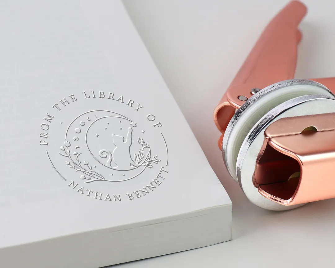 Book Embosser Personalized Custom From the Library of Book Stamp Library Embosser Ex Libris Book ... | Etsy (US)