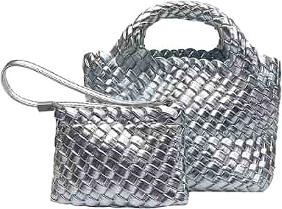 Handmade Woven Bags for Women with Coin Purse Fashion Handbag Female Shoulder Bags Foldable Chain... | Amazon (US)