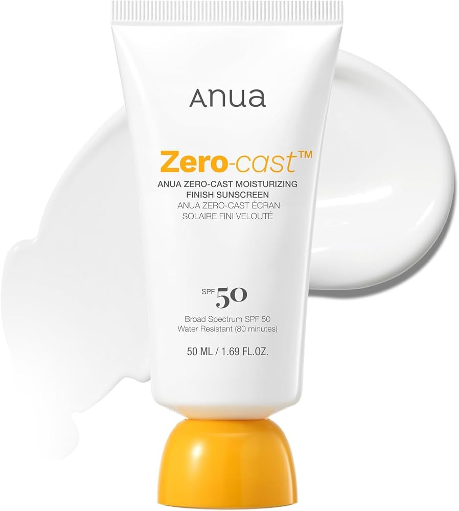 Anua Zero-Cast Moisturizing Finish Sunscreen,SPF 50, Glow Natural Sunscreen,No White cast, Hyalur... | Amazon (US)