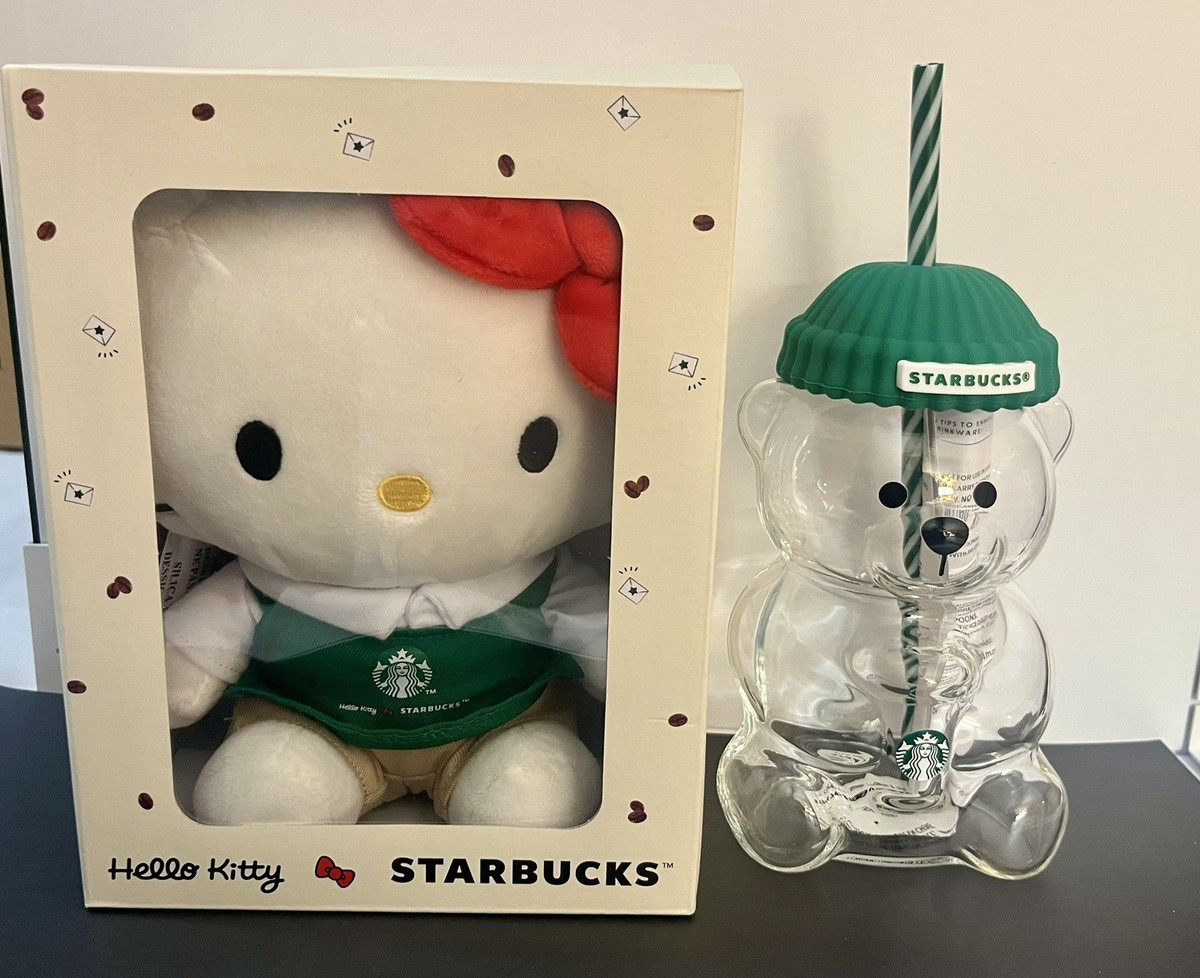 Authentic Starbucks 2025 Bearista BEAR Glass Cup & Hello Kitty Plush Limited Ed. | eBay US