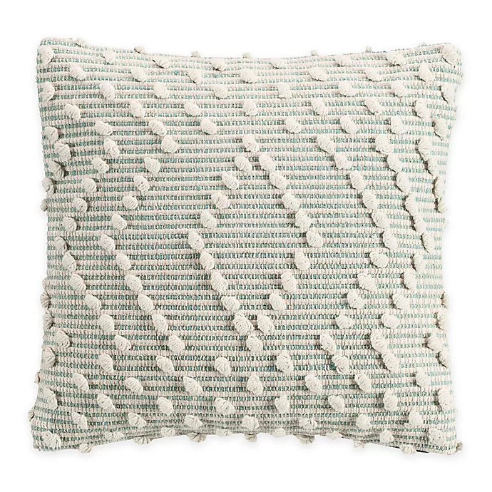 Clifton Woven Knot Square Throw Pillow in Aqua | Bed Bath & Beyond