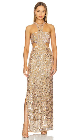 Marie Dress in Nude & Silver | Revolve Clothing (Global)